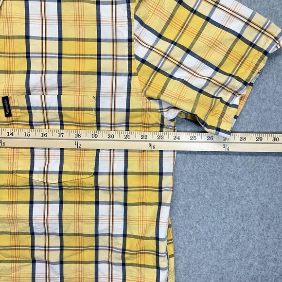 Abercrombie & Fitch Muscle Fit Plaid Button-Down Shirt Men’s XL Yellow Blue - Picture 8 of 10